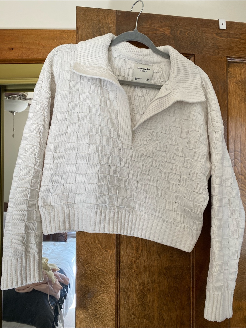 Checked cropped sweater